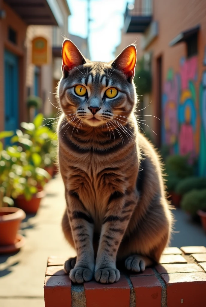 Buff, lean cat