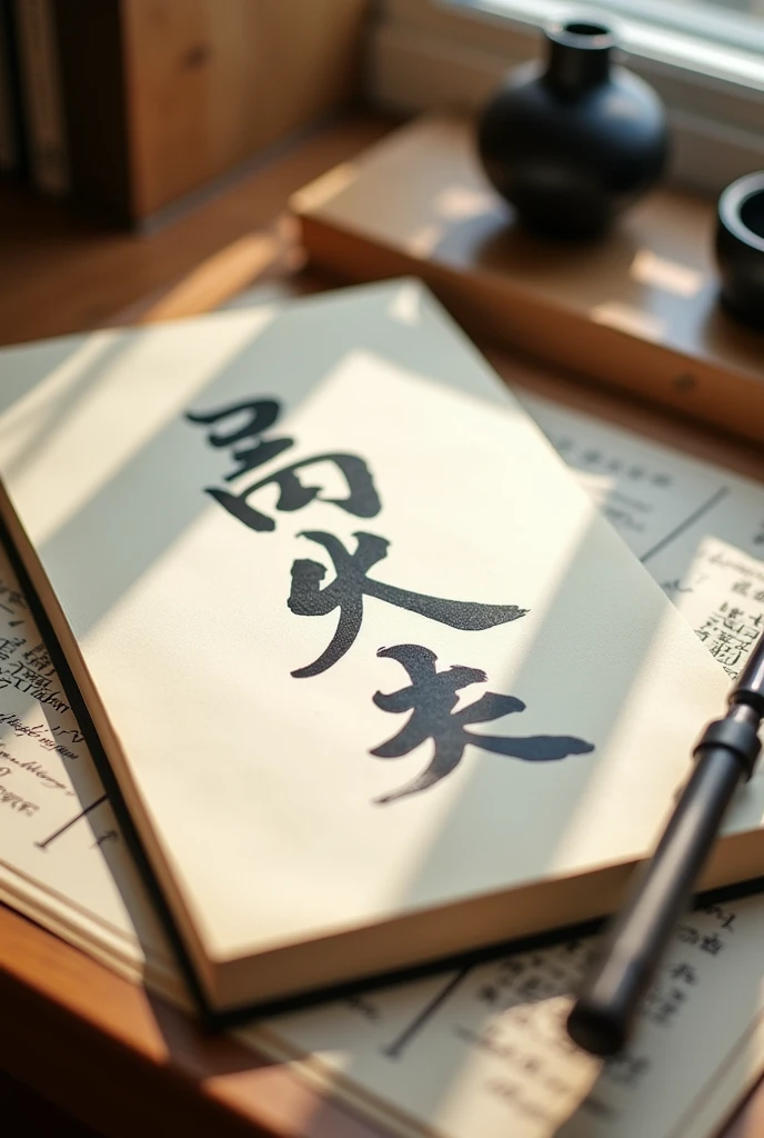 Realistic Japanese characters written on a notebook paper in hiragana, katakana and kanji