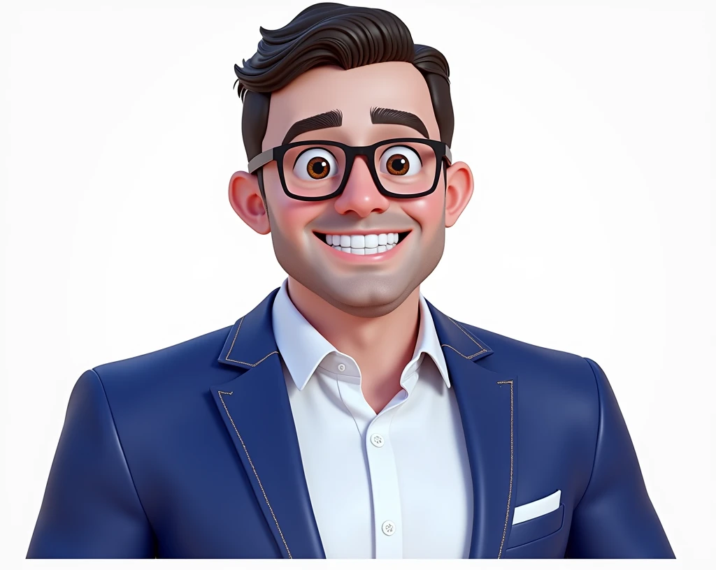 Cartoon character of a man in black glasses and blue shirt, animation character, stylized character, animation style rendering, 3d stylized, Arnold Maya rendering, Stylized 3D rendering, toon render screenshot, 3d character, 3d character, Stylized 3D rendering, 3D character rendering, cartoon character, Personagem de close up, character posing, (Pixar-style) (master part:1.2) (bokeh) (best qualityer) (skin detailed) (detailed texture) (8k) (Argilla) (cinematic lighting) (sharp focus