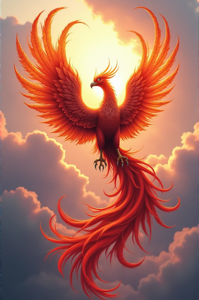 Dessin de tatouage phœnix grande queue