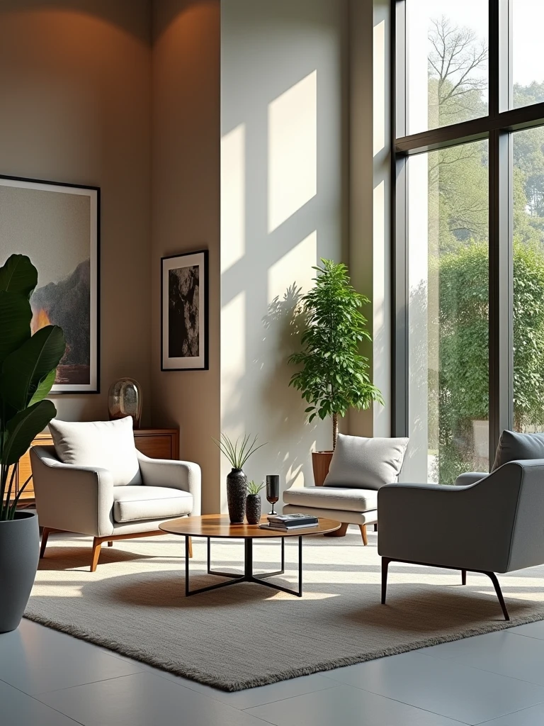 interior furniture for home reception, modern furniture, daylight