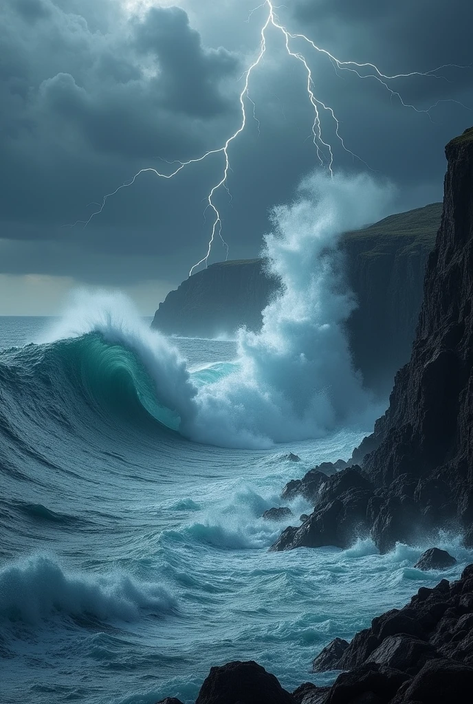 dark wave in a stormy day,4k