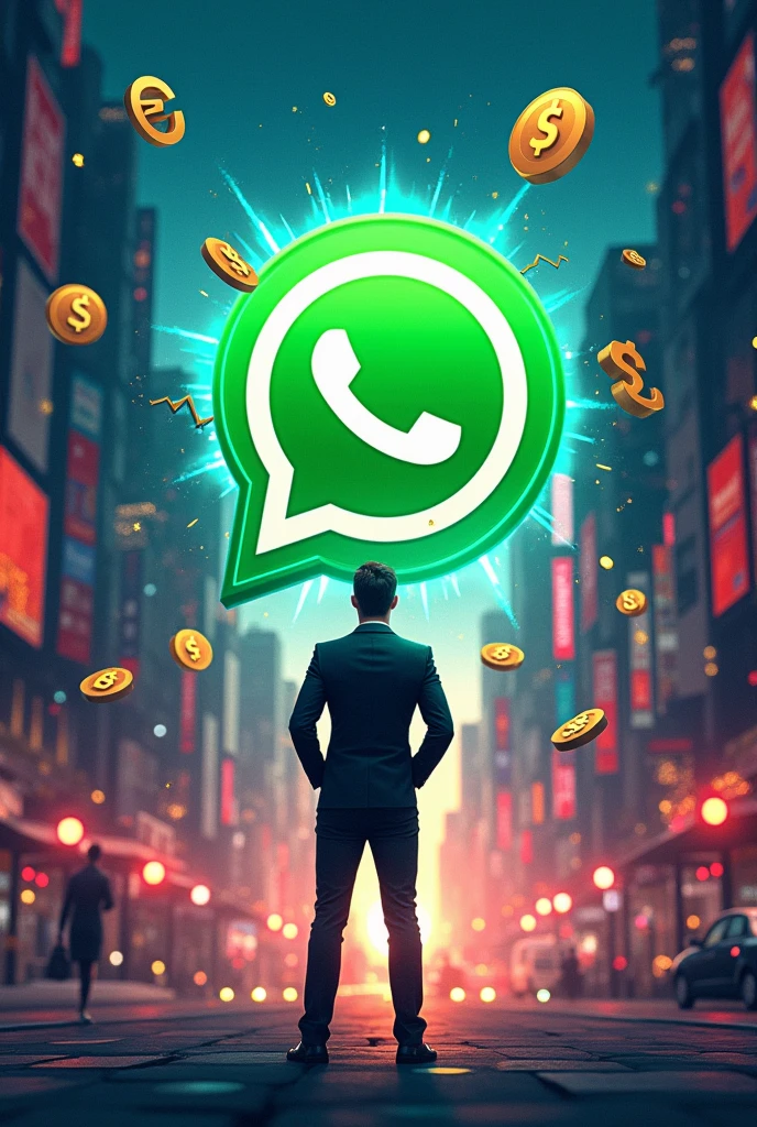 WhatsApp logo with a trading theme
