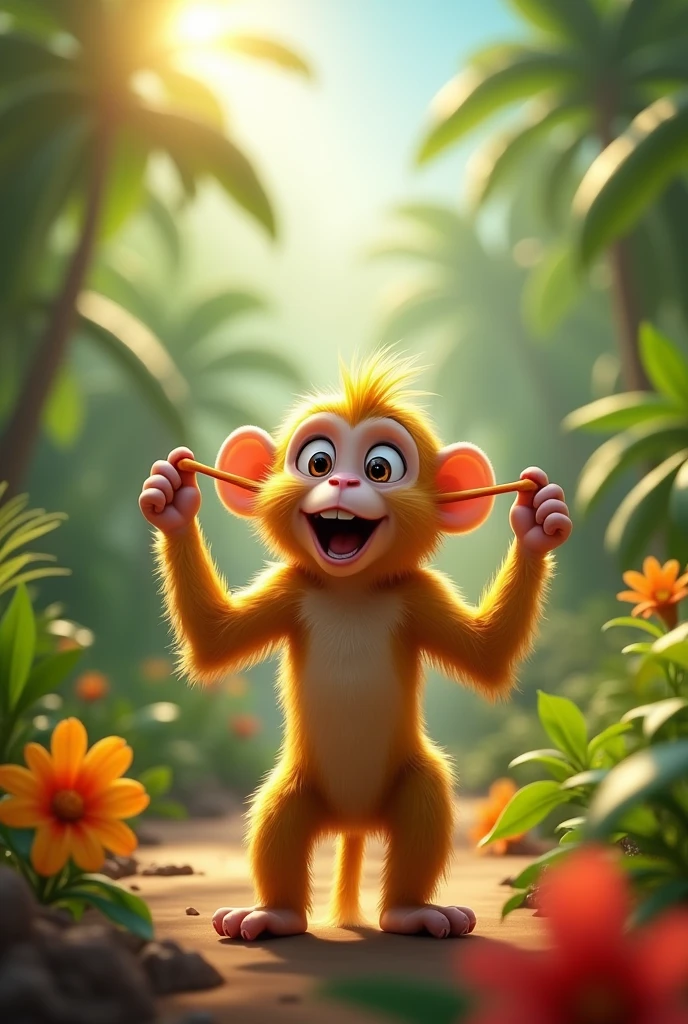 CREATE AN IMAGE WHERE A MONKEY HAS ITS EARS PULLED
PULL ITS EARS