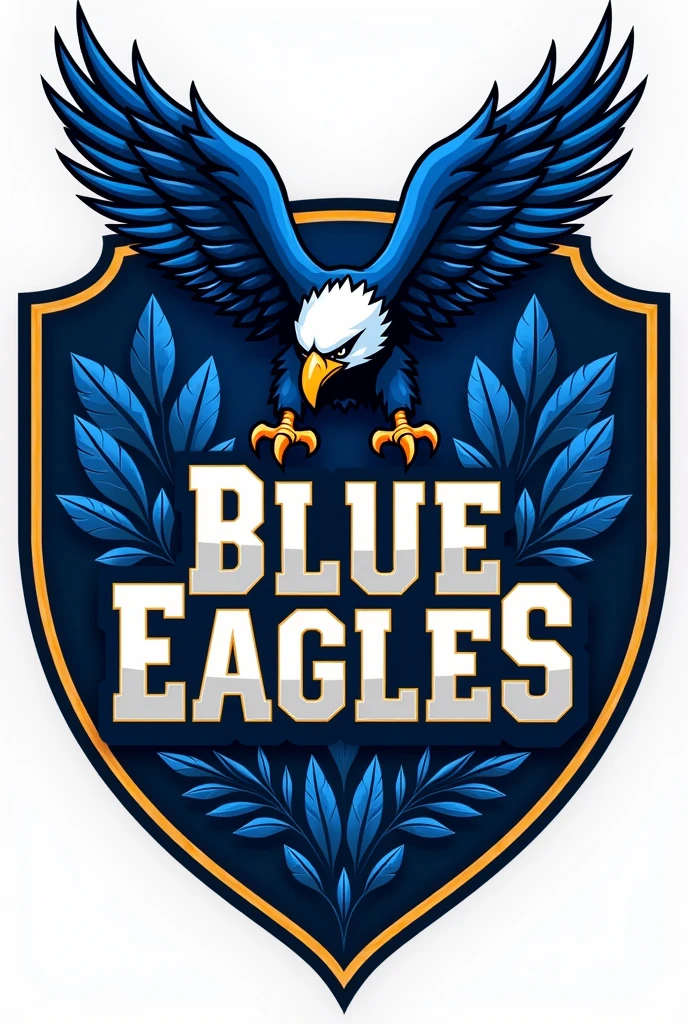 Make a football shield with the name Blue Eagles