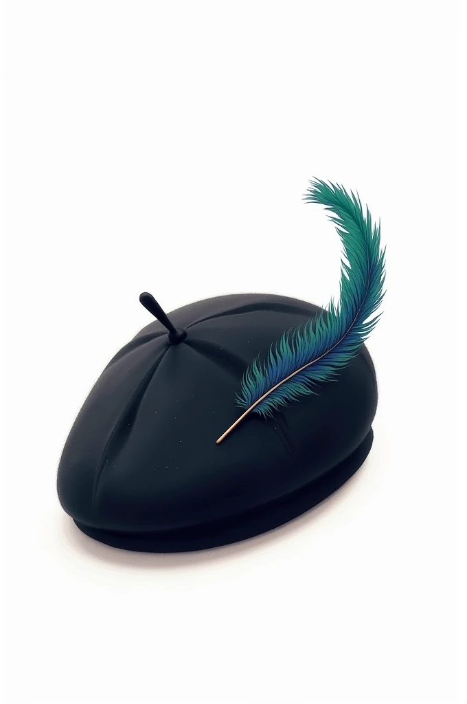 Vector of a beret and a feather