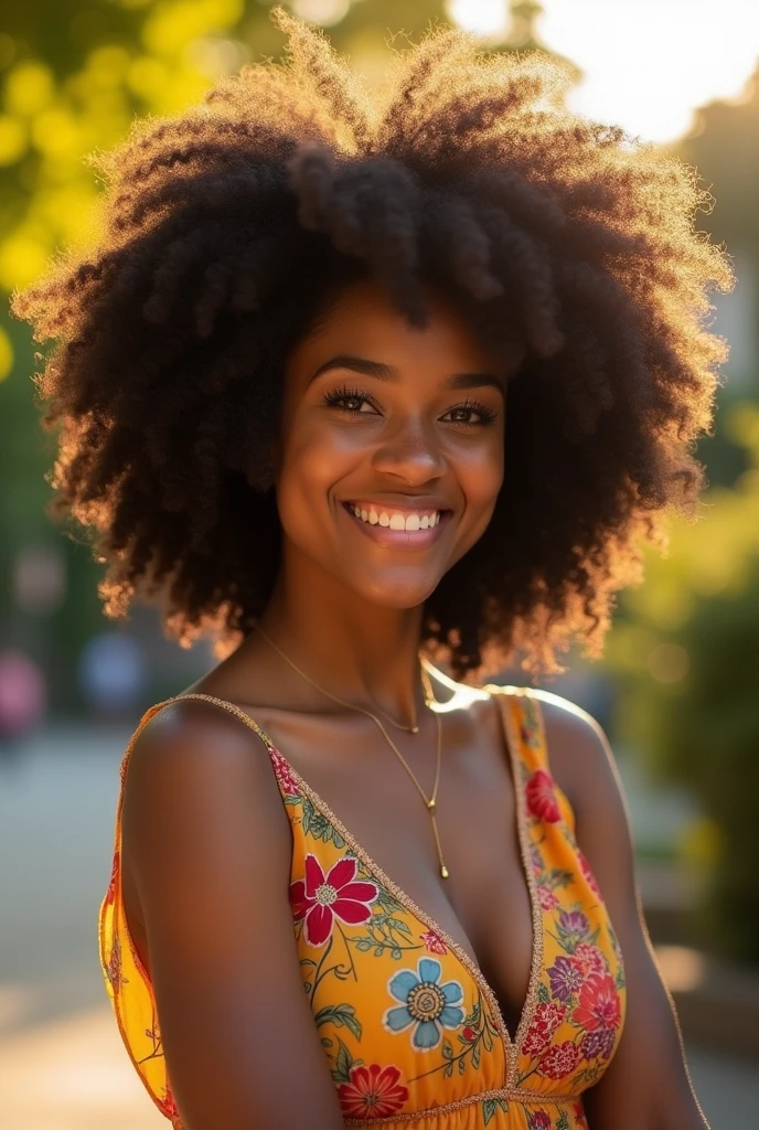 A beautiful 24 years old black girl with afro hair