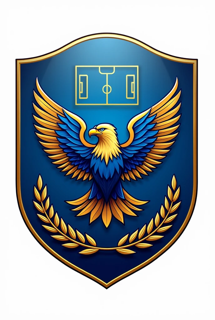 Create a shield for a soccer team named Blue Eagles in Portuguese 