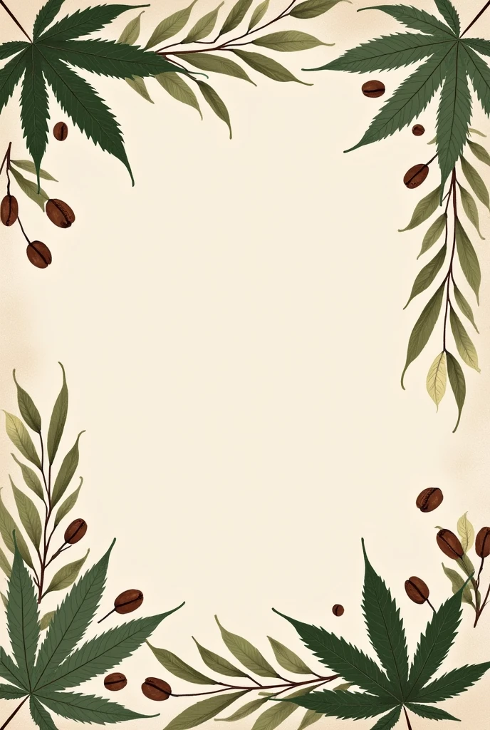 Create a wedding invitation with the names ilayanne clarissa and Lucas Aguiar with cannabis leaves and coffee 
