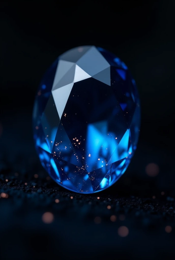 Dark blue gemstone face on