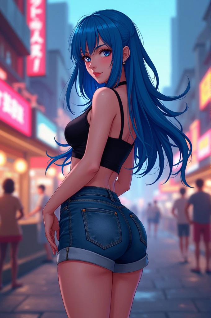 Anime woman with a big butt 