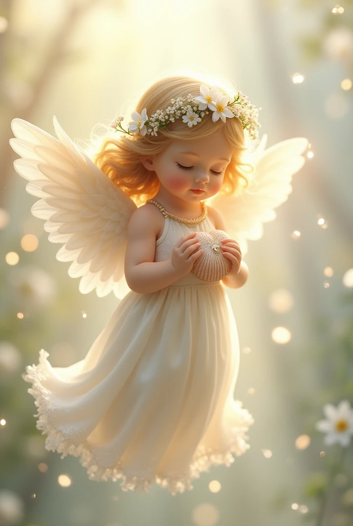 Little angel white background baptism