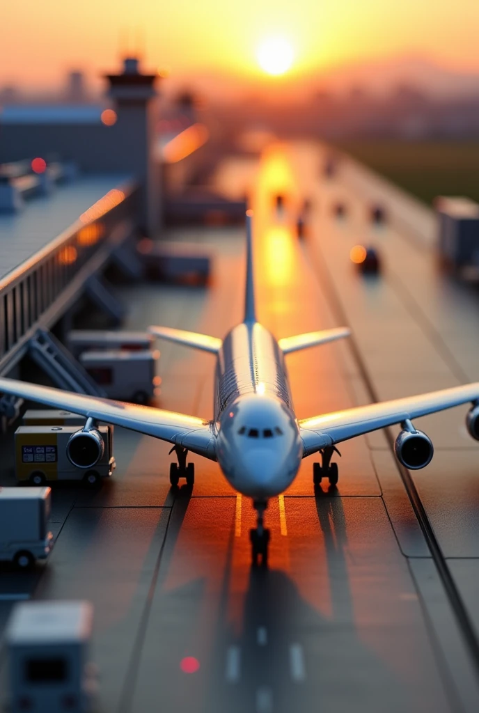 A Boeing 747 model airplane is about to take off from Osaka, Japan.