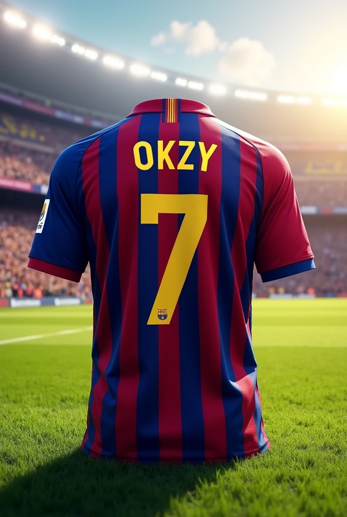 FC Barcelona jersey with Okzy 7 printed on it