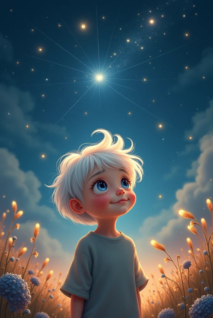 **I am a thin and small boy, with freckles and strangely white hair and with bright stars that turn on and off and a very innocent attitude*