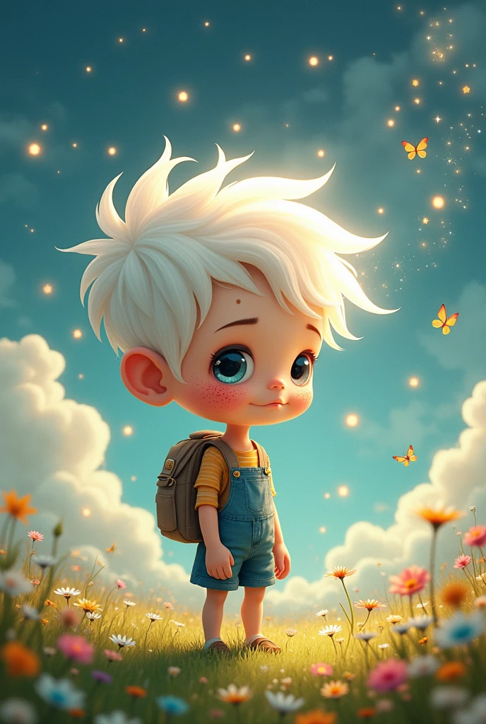 **I am a thin and small boy, with freckles and strangely white hair and with bright stars that turn on and off and a very innocent attitude*
