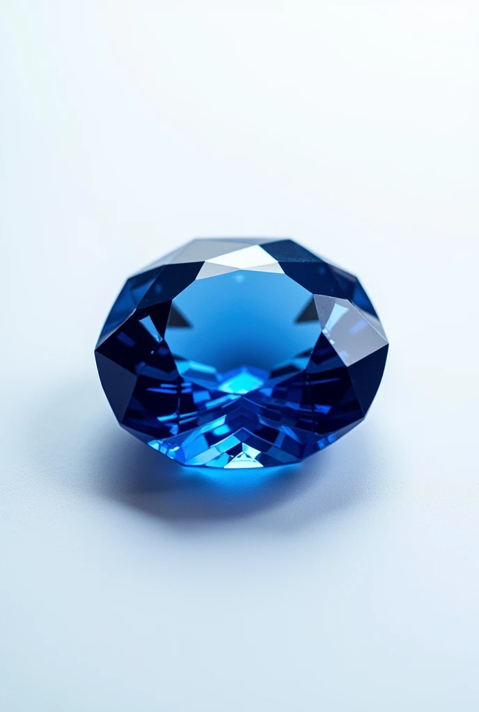 Deep blue precious stone with white background