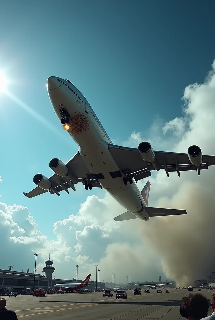 The Boeing 747 lost its tail after takeoff