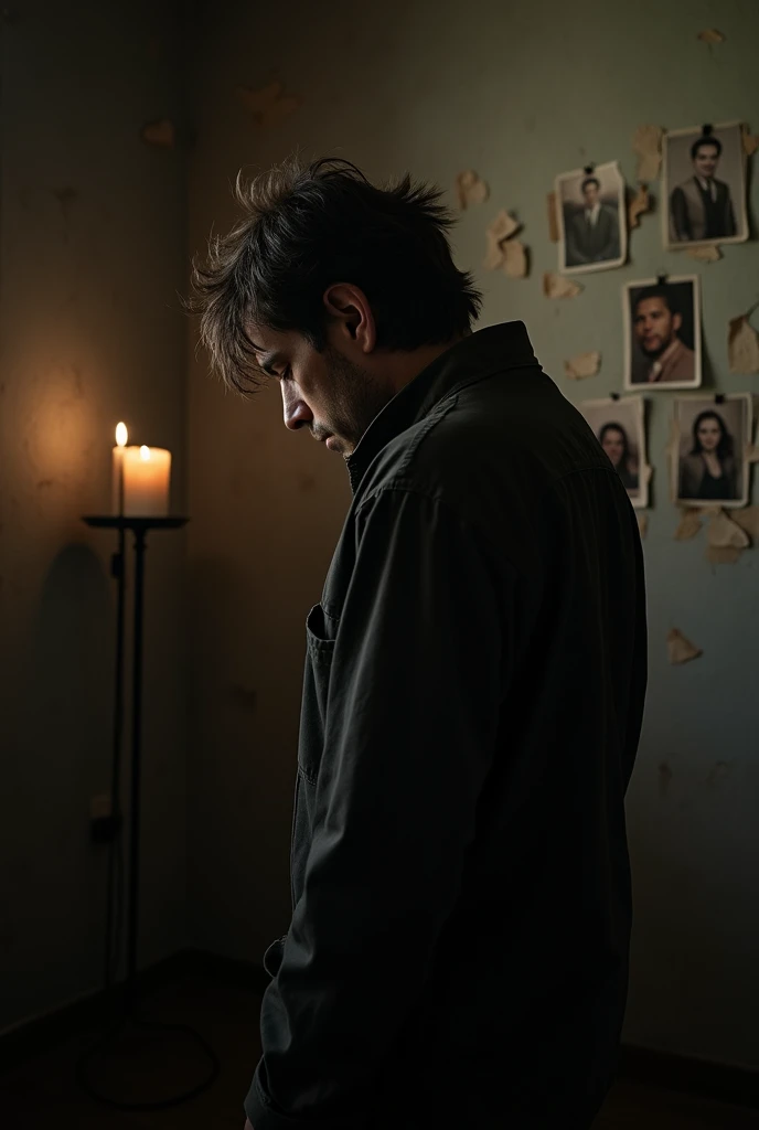 man, bowing, sad