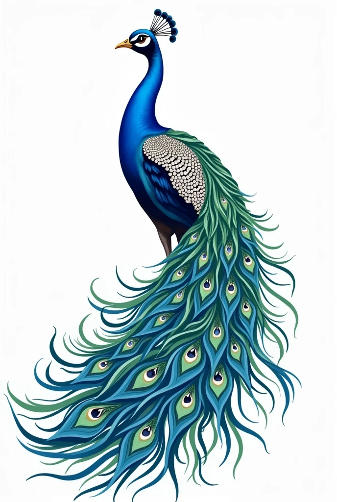 Peacock image that can be engraved in a 7 cm x 7 cm area. Showing in vector format is better for laser engraving.