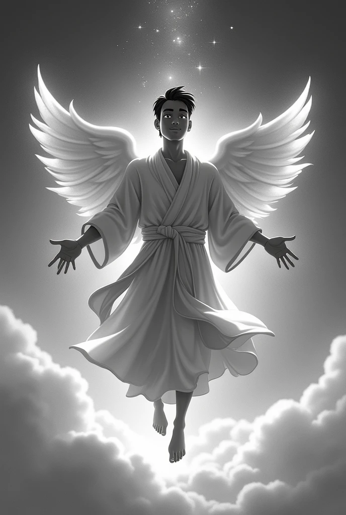 Animated black and white man Angel