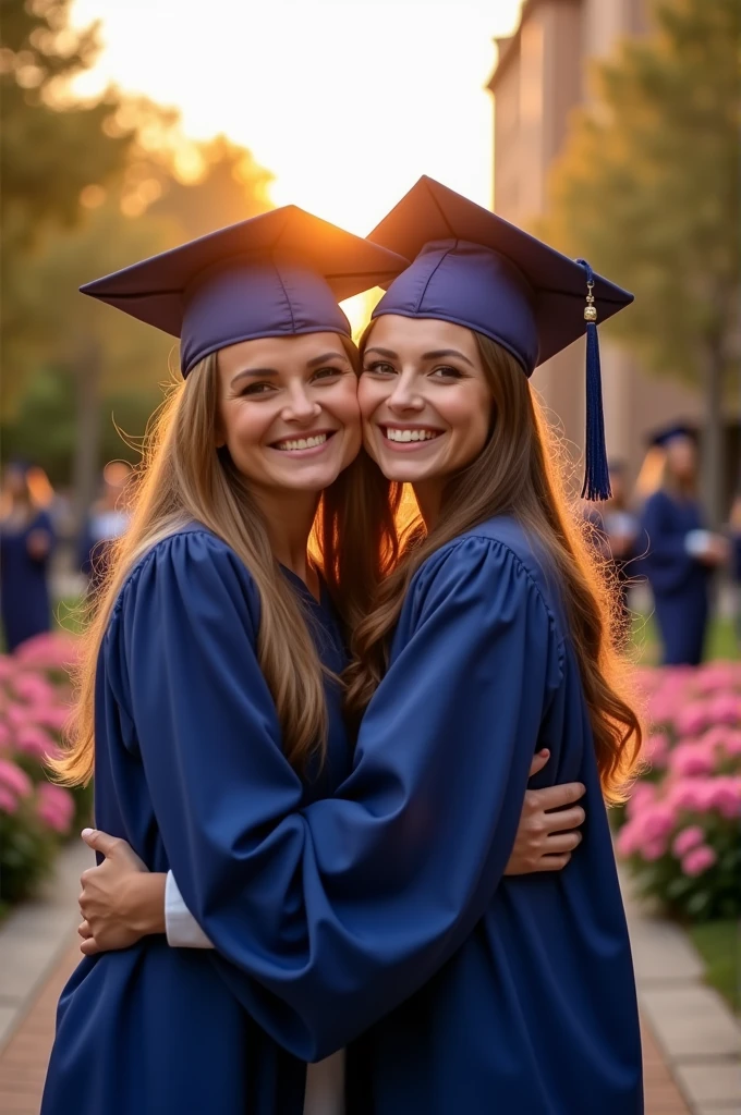 Photo of a mother and her daughter at graduation