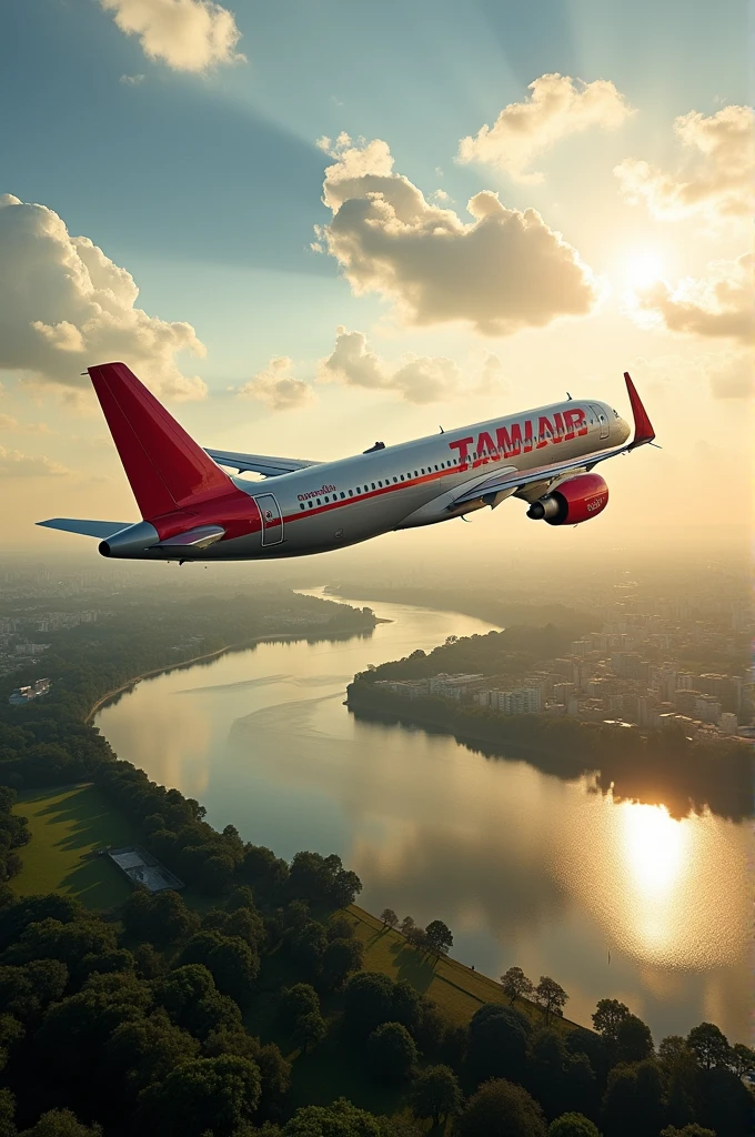 TAM Airbus A320 taking off from Porto Alegre