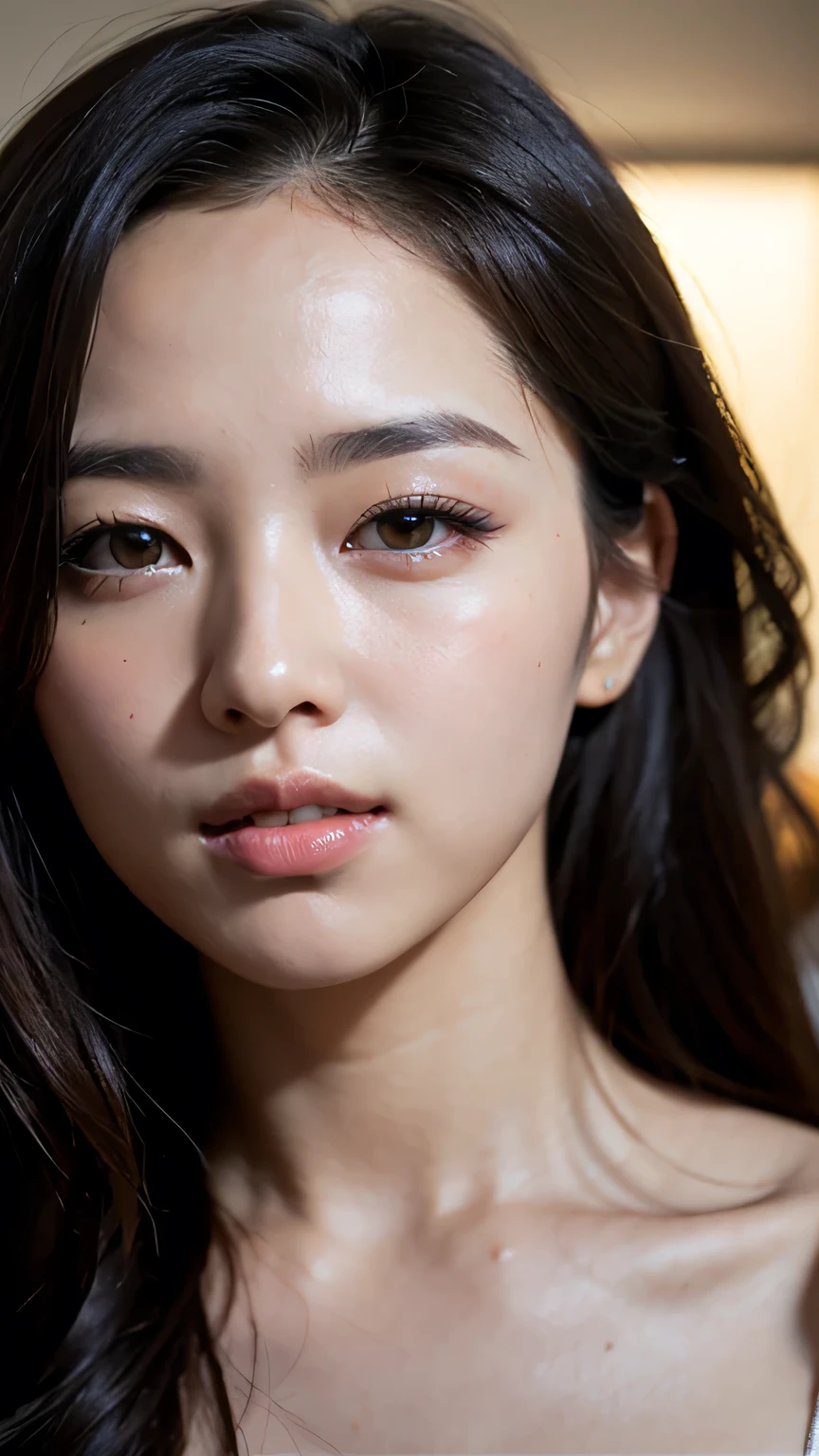 facing the camera.. She is a striking and attractive presence. Her eyes should be a mesmerizing dark green,, Sensual lips. Her eyebrows are finely arched. her hair is black, Elegant super long hair、Casual clothing, Very long waves. The portrait must capture the face in detail, Fine skin and a pale complexion. She has light, Hair falling slightly over her eyes、A happy smile.
Create a realistic image of a beautiful 40-year-old Japanese woman, positioned in the center of the screen、I'm smiling when I see this、Surreal and stunning quality close-up portrait, Top quality masterpiece. The composition should be cinematic, Soft shadows, Atmospheric haze, Film Grain, Shallow depth of field. Let the photo be atmospheric, amazing, Highly detailed feel, Resembling a high-budget Cinemascope still from the 2000s. The image should be realistic like a photo, Frank, Color grading with cinematic lighting, Showing imperfections and a natural look.