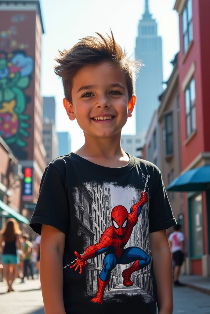 Roblox boy t-shirt spider men heir Black and white