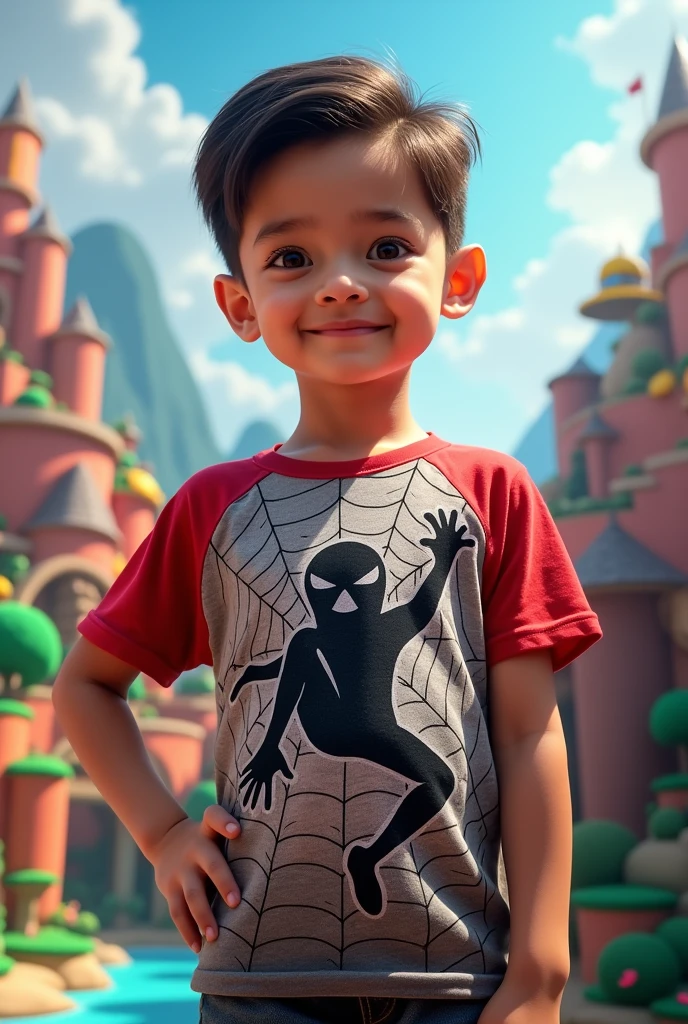 Roblox boy t-shirt spider men heir Black and white