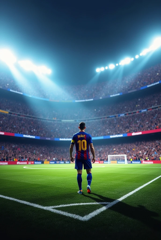 Camp Nou version arène avec footballer