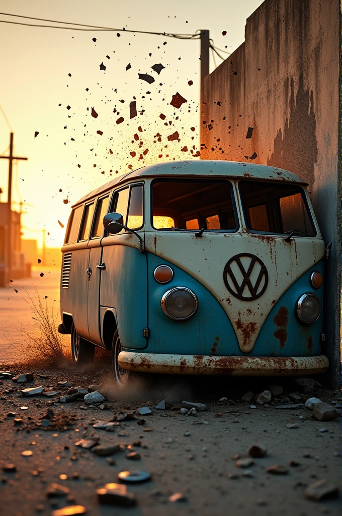 Take a picture of a collision of a part of the van