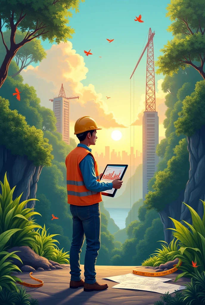 An image reflecting compensation rates for economic payment for the felling of forests or woodlands or hectares of grasses for the construction of buildings in Panama, and that finds a balance and an engineer.
