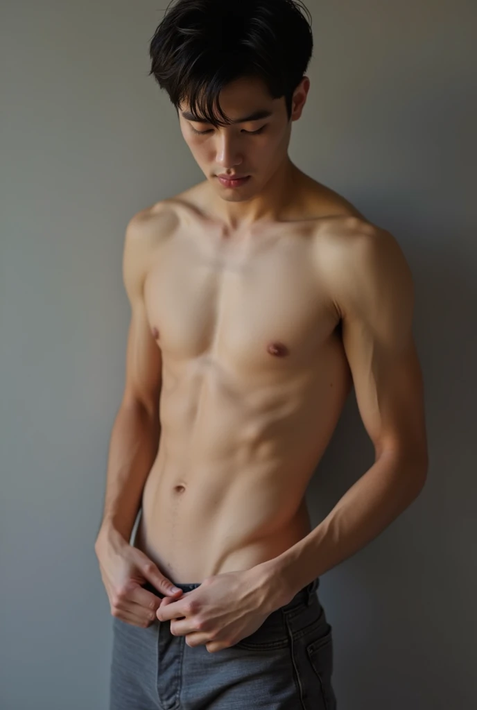 Young hairy korean guy in nude showing penis 