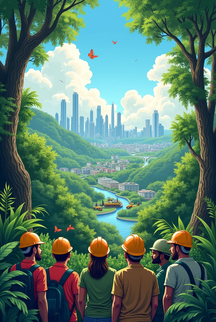An image reflecting the compensation rate for economic payment for the felling of forests and large forests or undergrowth or hectares of grasses for the construction of buildings in Panama and that finds a balance.