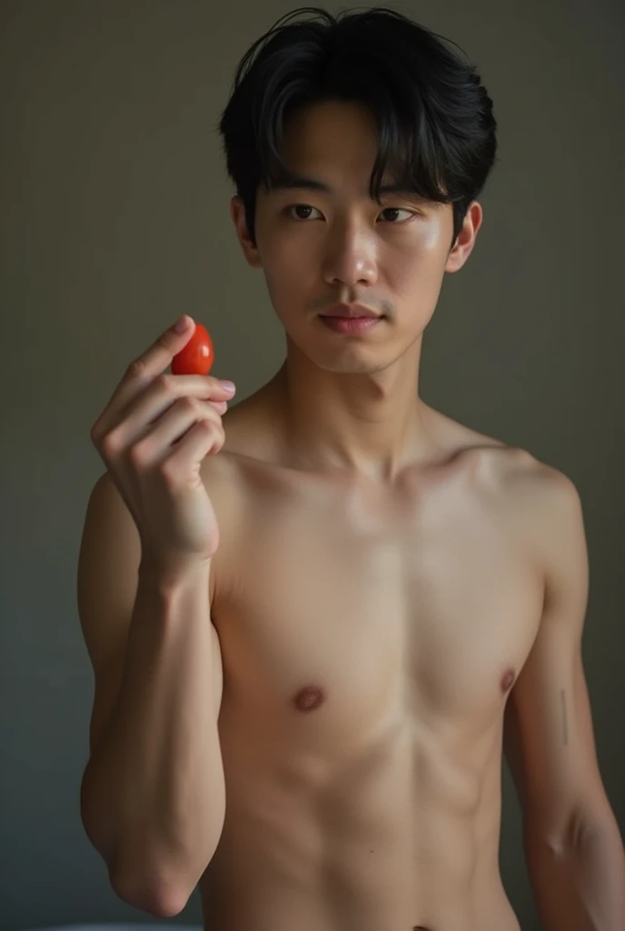 Young Korean man naked showing his penis 