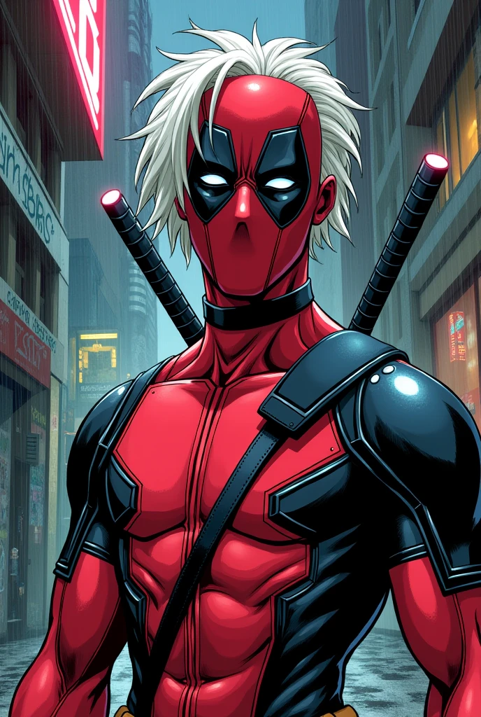 Satoru Gojo wearing the Deadpool suit