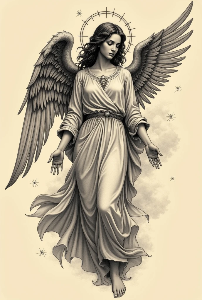 Old school angel tattoo 