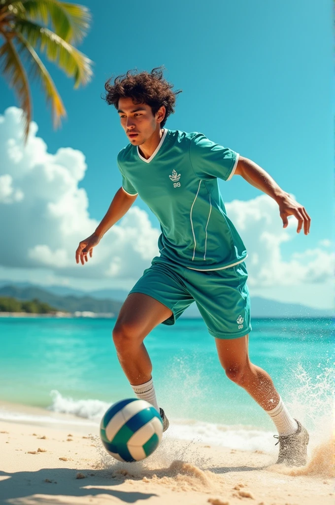 Uniforme de volleyball  simulando el mar
