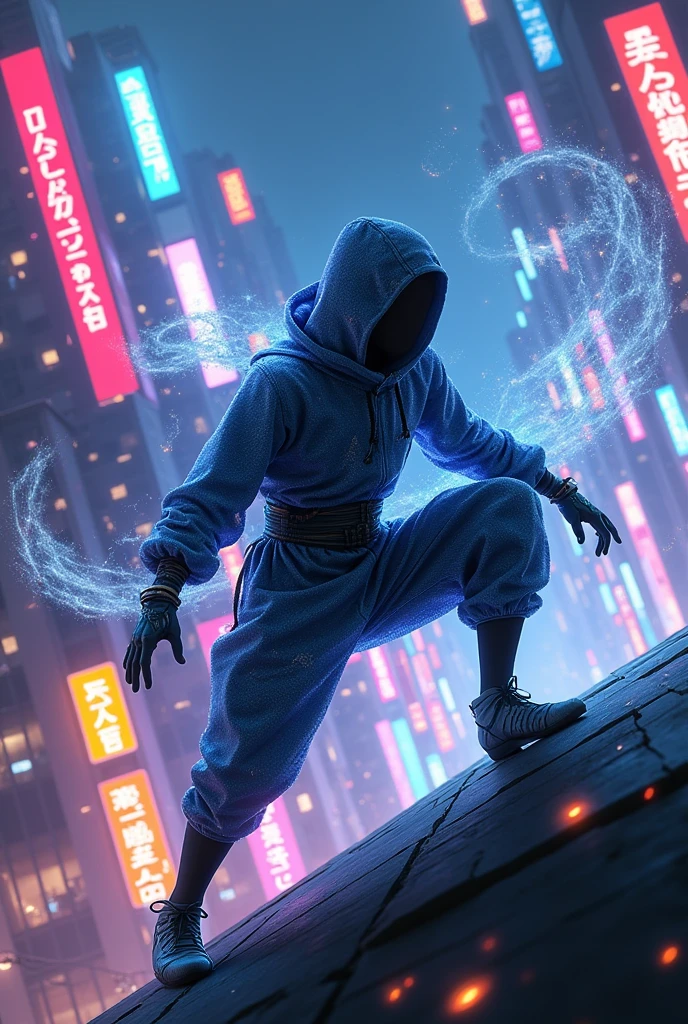 Create a Jujutsu Kaisen character, Itadori Yuji, wearing a futuristic ninja suit.