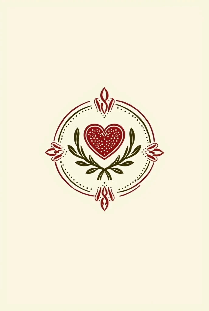 Minimalist logo inspired by Mexican gastronomy with the pattern of typical textile embroidery and a heart