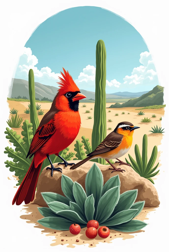 Logo for a research laboratory on bird population ecology in the Brazilian Northeast semi-arid region, featuring caatinga birds