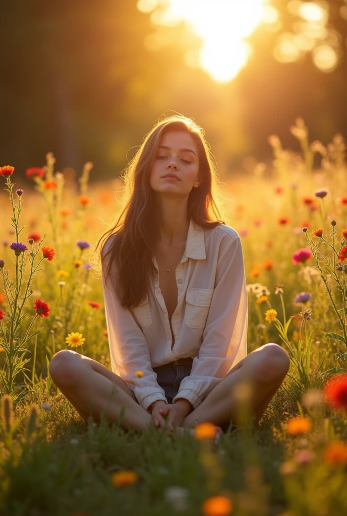 Create a scenario based on the following dialogue: Focus on the present moment, vista , ear, Smell. What are you feeling??