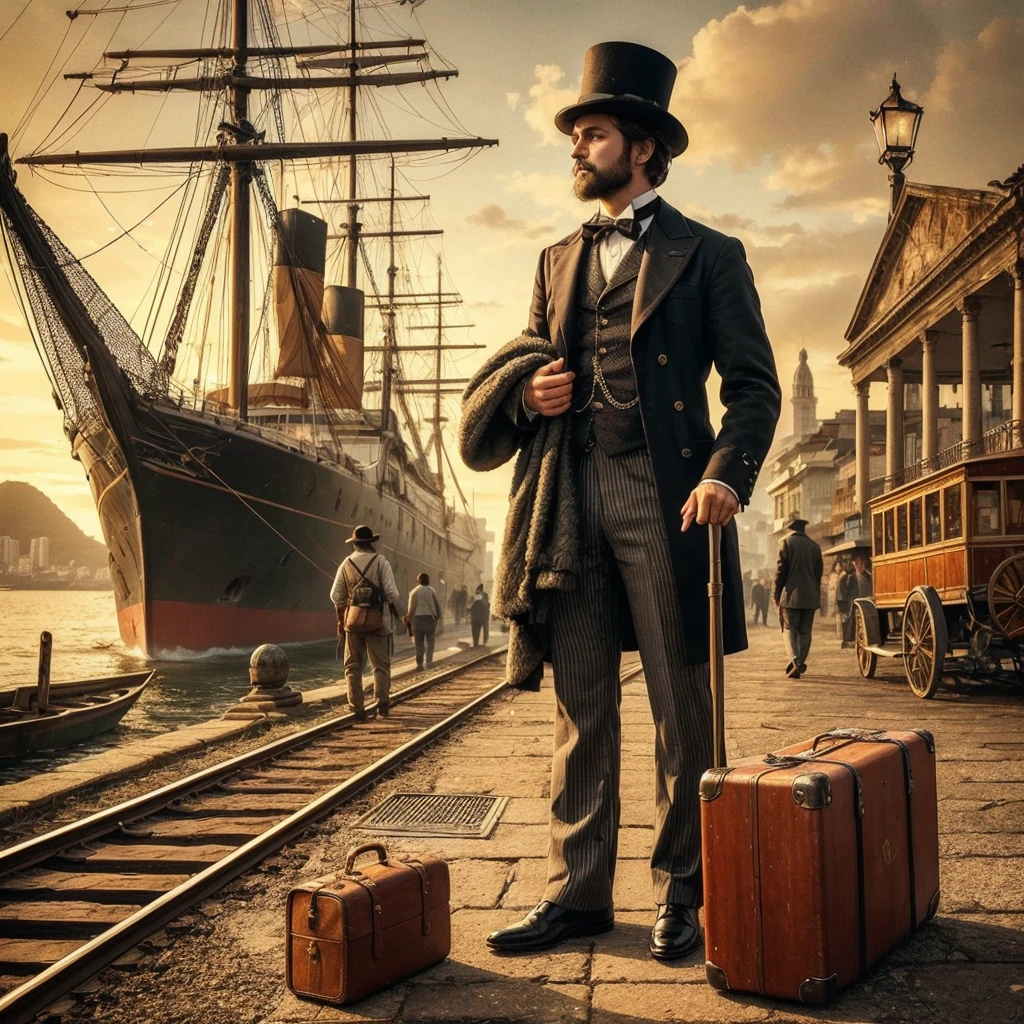 This is Paul, make him meet his friend in rio de janeiro in the time of 1855, your friend's name is dr.. sa