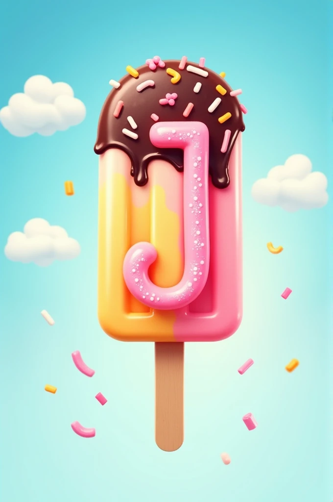 Ice cream popsicle logo with the initial J