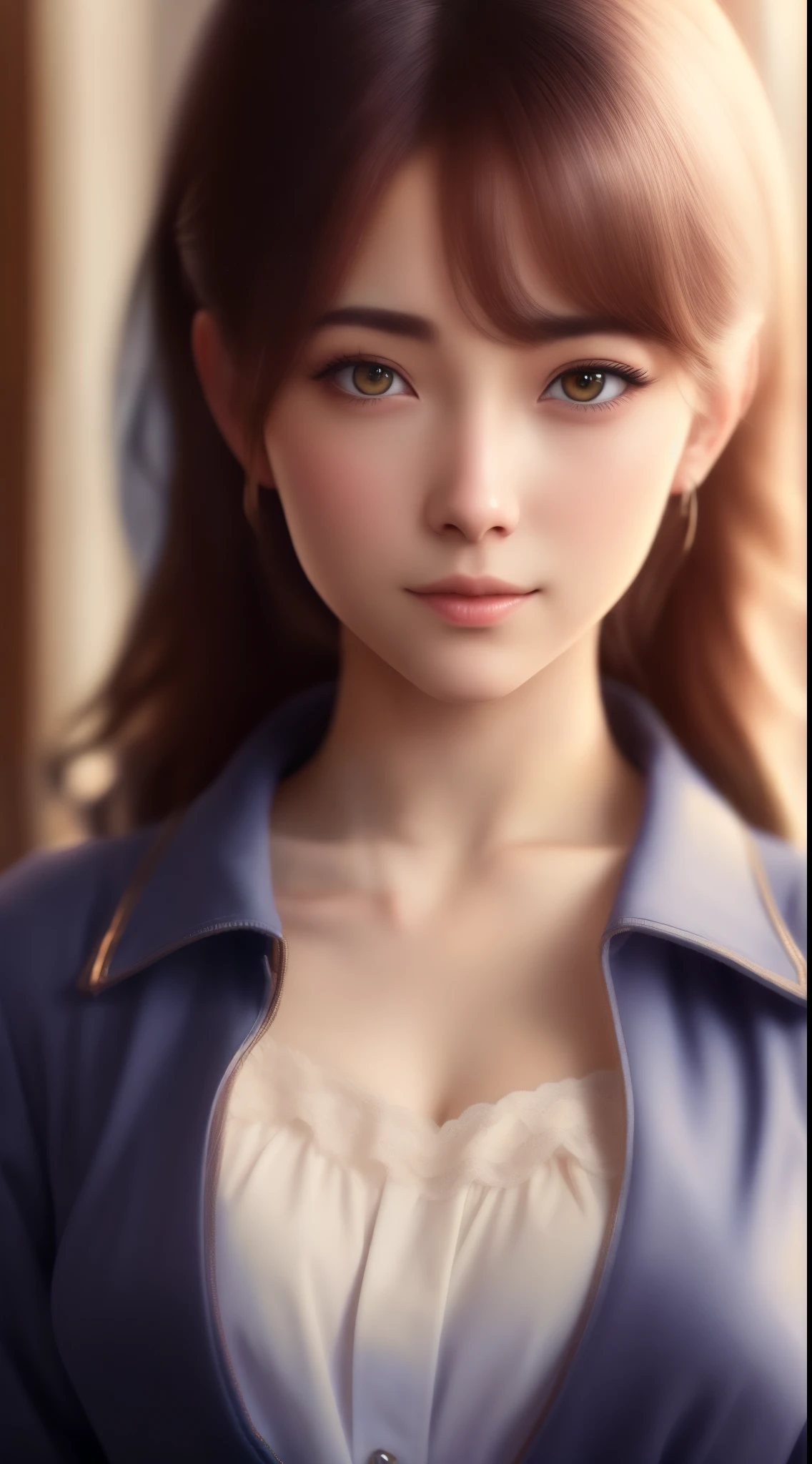 Best quality,masterpiece,ultra high res,(photorealistic:1.4),anime girl,shoulder,charming,Looking at the camera