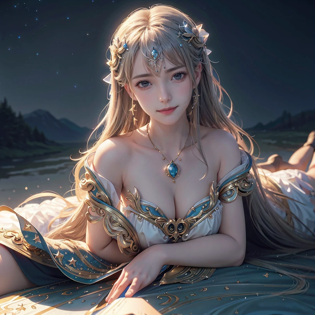 (highest quality,4k,8k,High resolution,masterpiece:1.2),super detailed,(realistic,photorealistic,photo-realistic:1.37),HDR,Hmm,studio lighting,Ultra-fine painting,sharp focus,physiCally-based rendering,extreme details,Professional,Bright colors,Bokeh,portrait,night sky,moon,ribbon,energy,dark siluetts,flowing long hair,feminine,calm expression,starry skies,breeze,twinkling stars,peaceful atmosphere,soft shine,subtle highlights,Silky texture,edge of cloud,mysterious atmosphere,mysterious beauty,Calmness,dream-like,silence of the night,sublime scene,magic in the air,Celestial Enchantment,intimate moment,quiet contemplation,elegant posture,sense of wonder,moonlit landscape,silence in the darkness,sentimental,romantic,moon's reflection,Cal,Circuit board AI,
