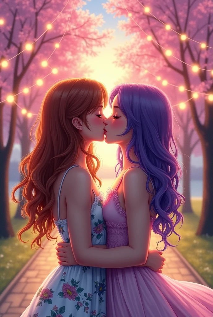 Lesbians kissing