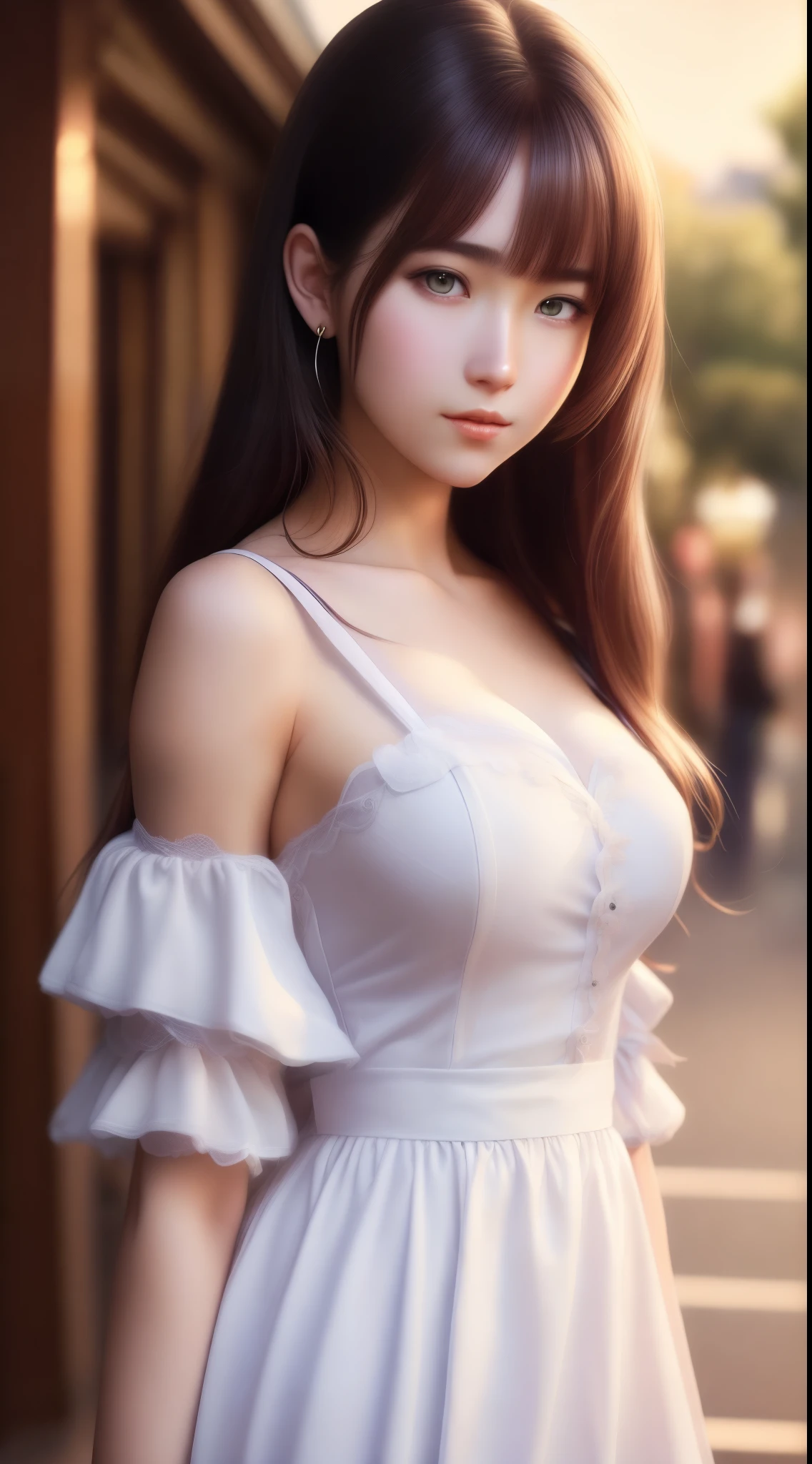 Best quality,masterpiece,ultra high res,(photorealistic:1.4),anime girl,shoulder,charming,Looking at the camera