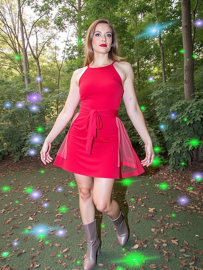 woman in a transparent dress from Marvel Studios,perfect slender legs!